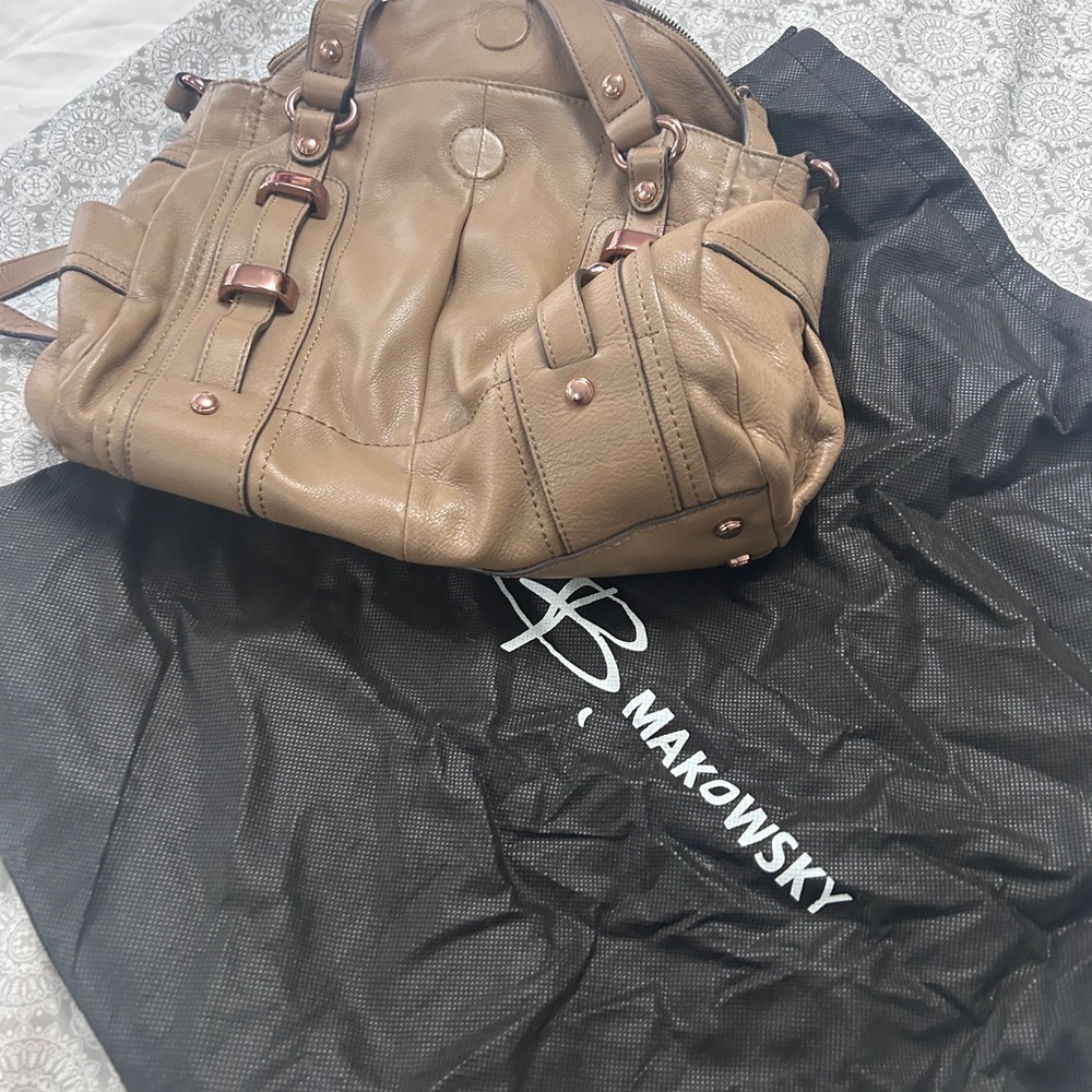 B Makowski bag medium taupe good condition
